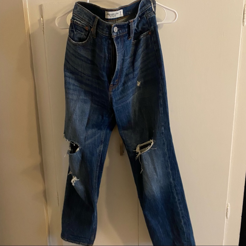 Abercombie & Fitch the ankle straight ultra high rise jeans -28